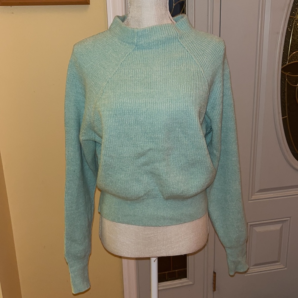 Free People Mint Green Crew Neck Sweater